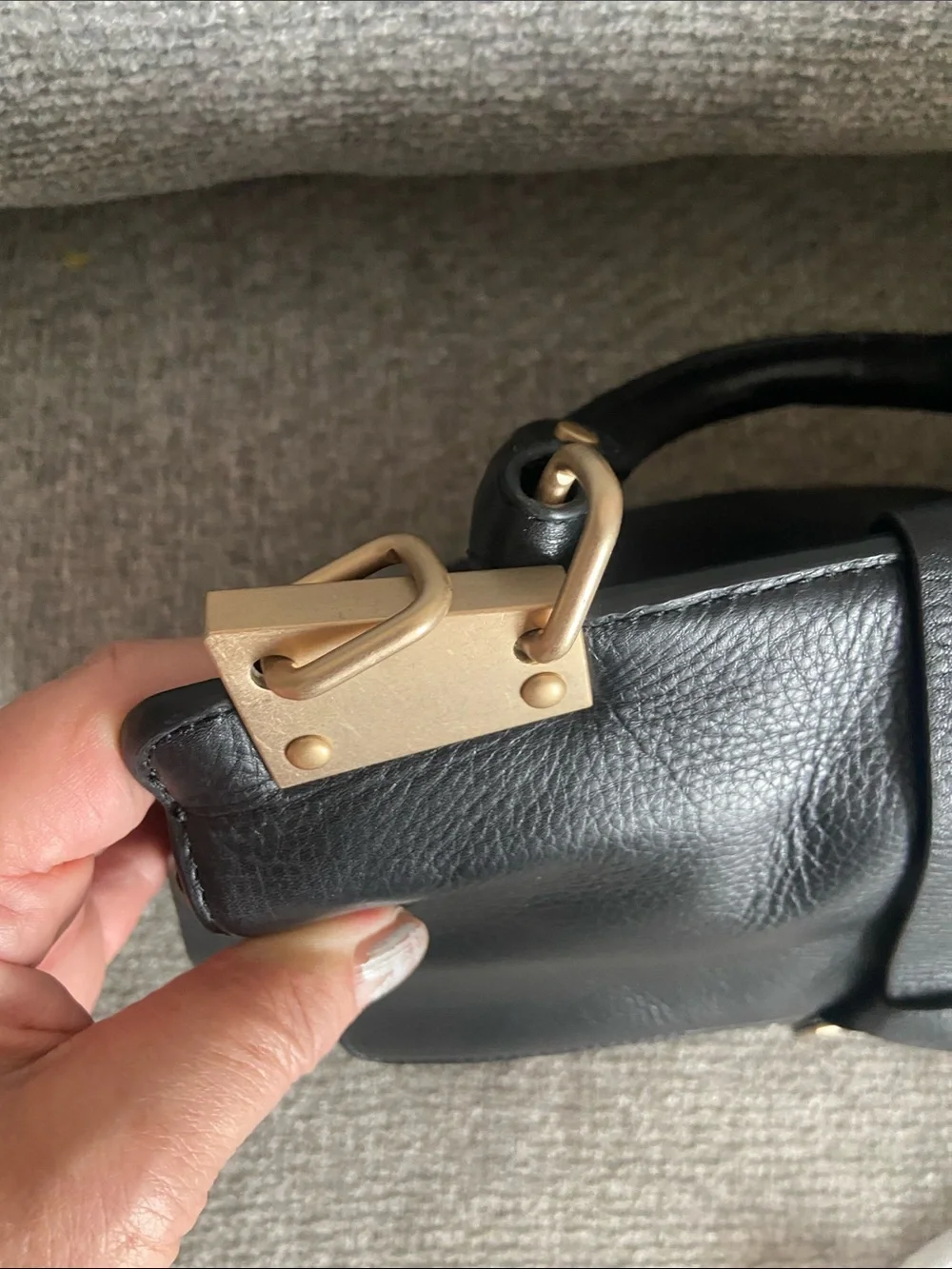 Foley + Corinna Black Leather Satchel with Gold Hardware